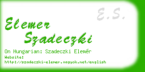 elemer szadeczki business card